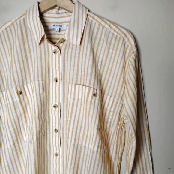 Madewell Boxy Workwear Shirt S Cotton Stripe Button Down Minimalist - Picture 3 of 8